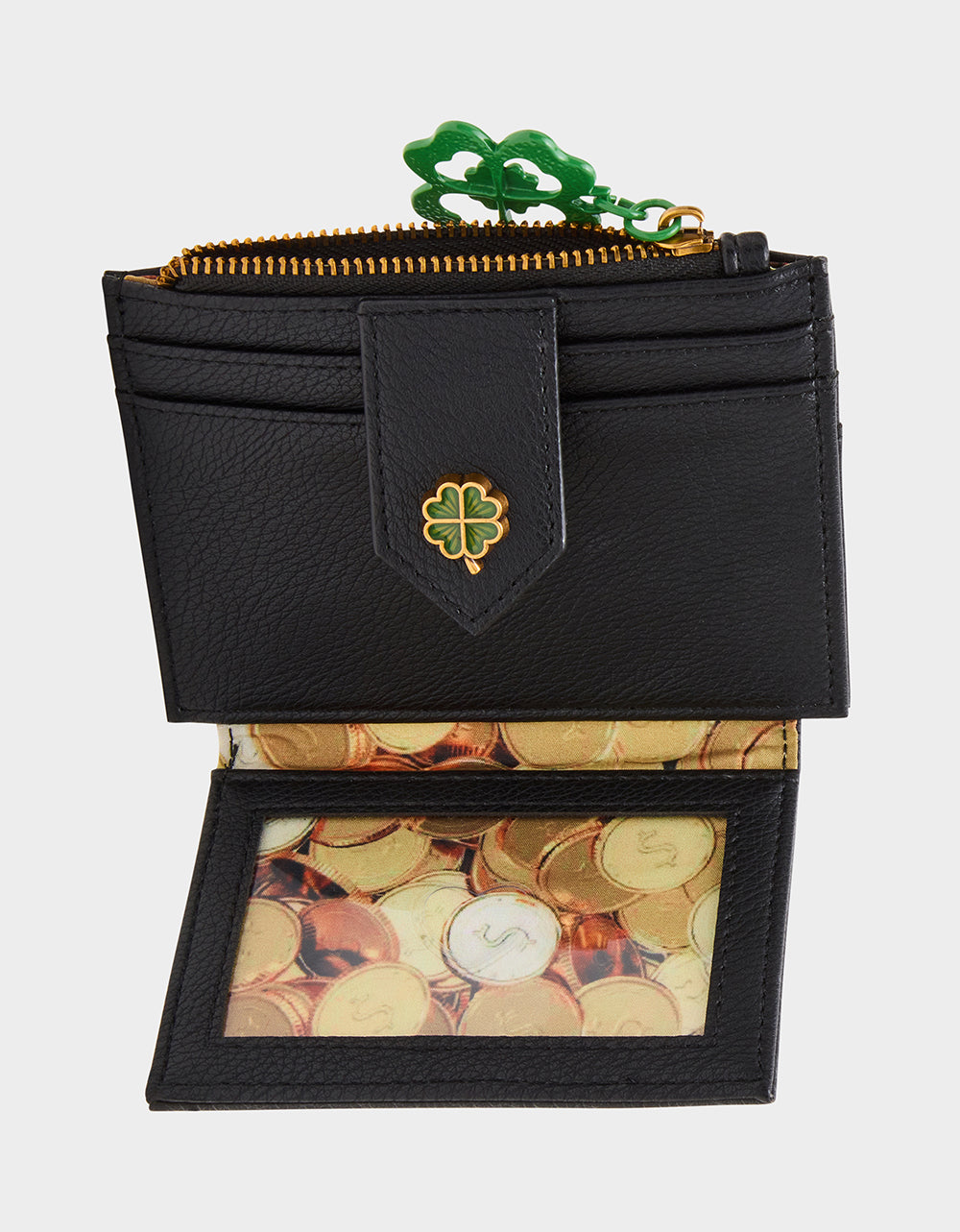 Betsey Johnson Discount - BLARNEY WALLET BLACK/MULTI Women's St.Patrick's Day Clover Wallet