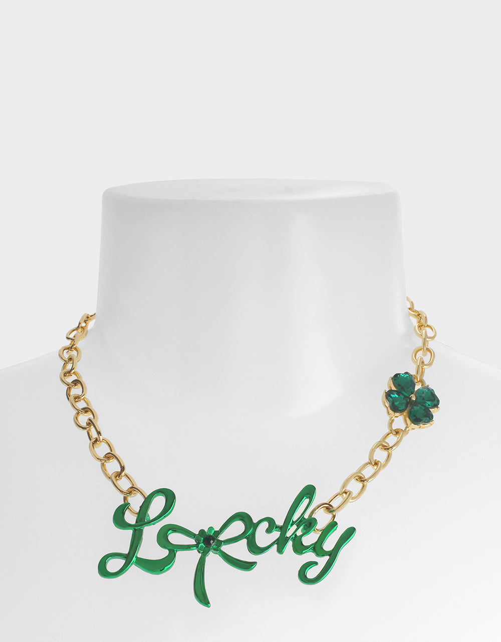 Betsey Johnson Trending - LUCKY FRONTAL NECKLACE GREEN Women's St. Patrick's Day Bib Necklace