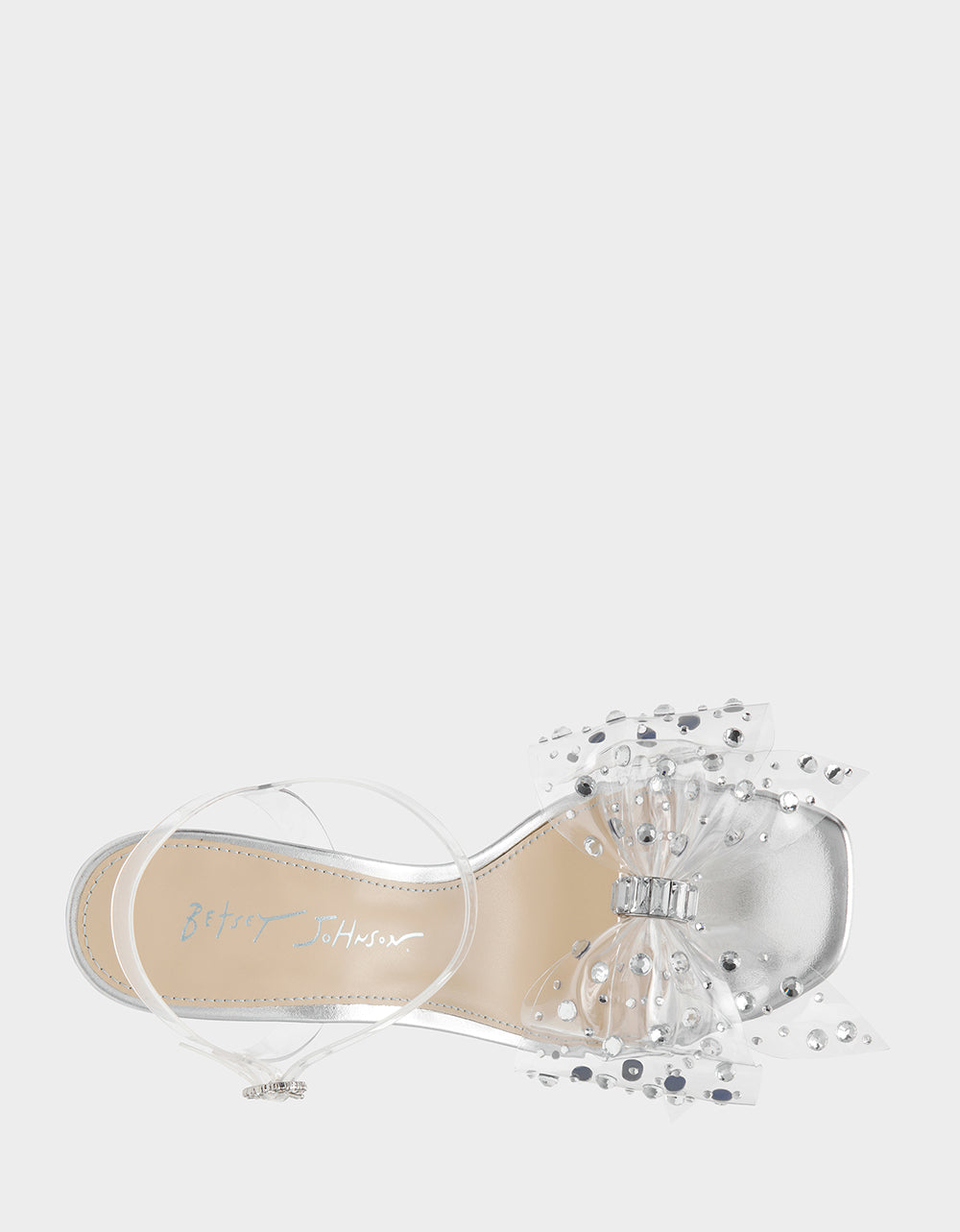 Betsey Johnson Everyday - PRATT Silver Women's Rhinestone Embellished Flower Heel