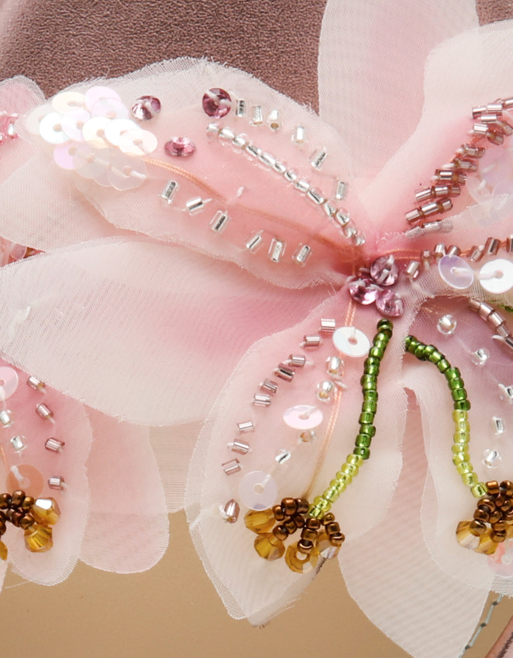 Betsey Johnson Hot Sale - ROSIA Light Pink Flower Embellished Pearl Square-Toe Women's Block Heel