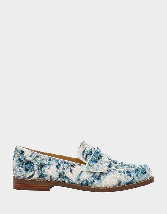 Betsey Johnson Featured - ARON BLUE FLORAL Loafers