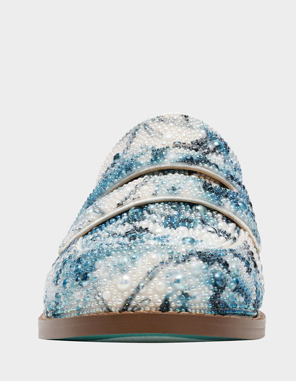 Betsey Johnson Featured - ARON BLUE FLORAL Loafers