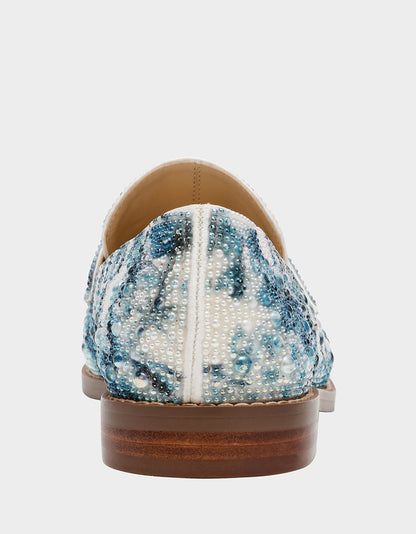 Betsey Johnson Featured - ARON BLUE FLORAL Loafers