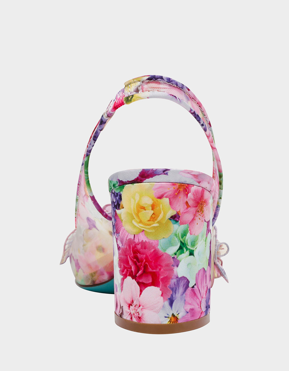 Betsey Johnson Value - PETRA BRIGHT FLORAL Slingback Floral Mesh Block Heel