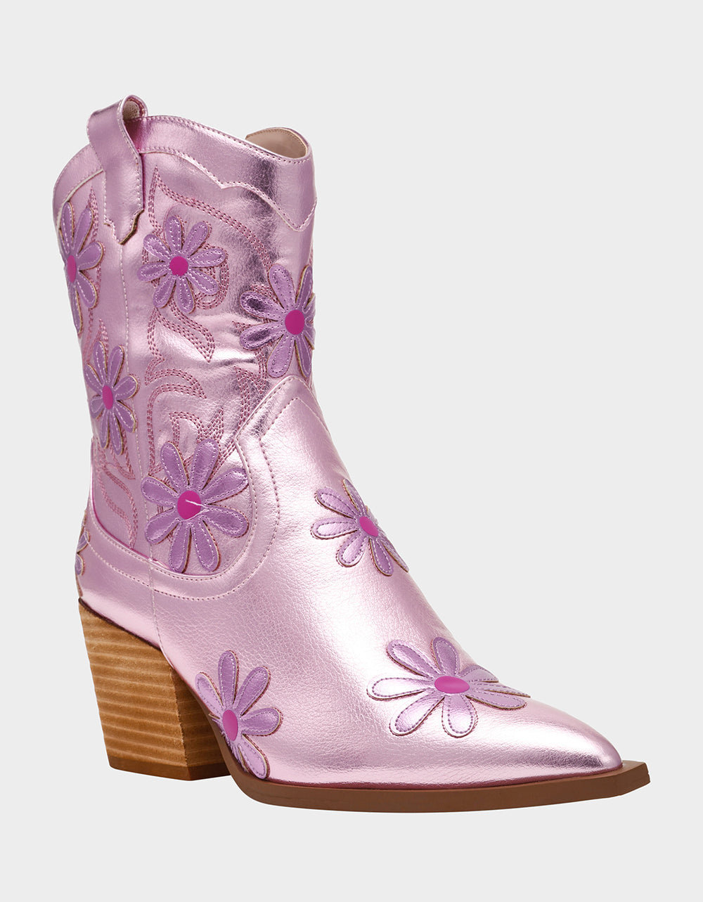 Betsey Johnson Signature - TEDDYY PINK Western Pointed-Toe Ankle Boot