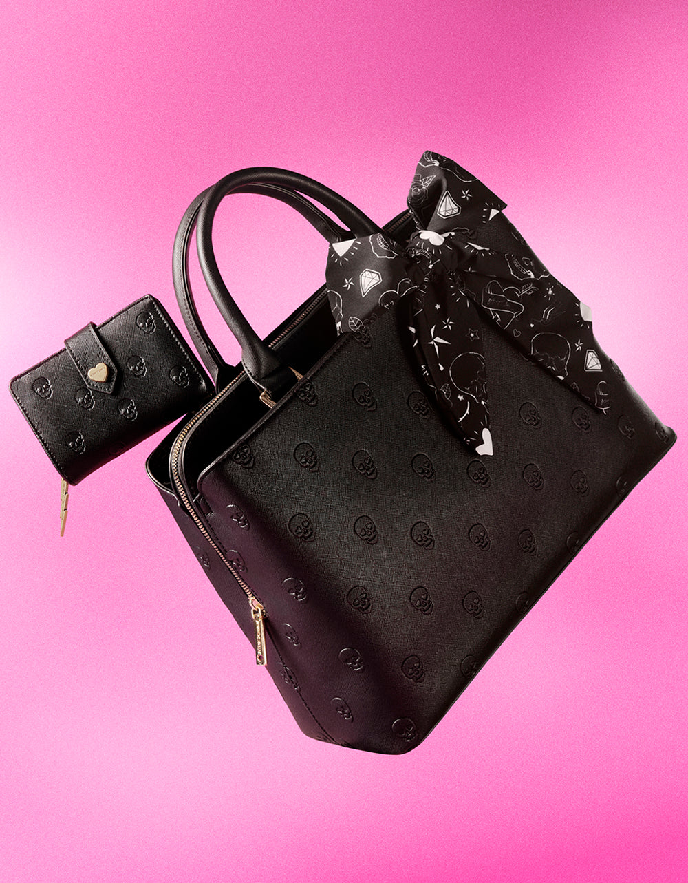 Betsey Johnson Recommended - SKULLICIOUS SATCHEL Black Bag