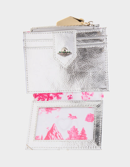 Betsey Johnson Top Pick - SPACE OUT WALLET SILVER Women's Silver Alien Bifold Wallet