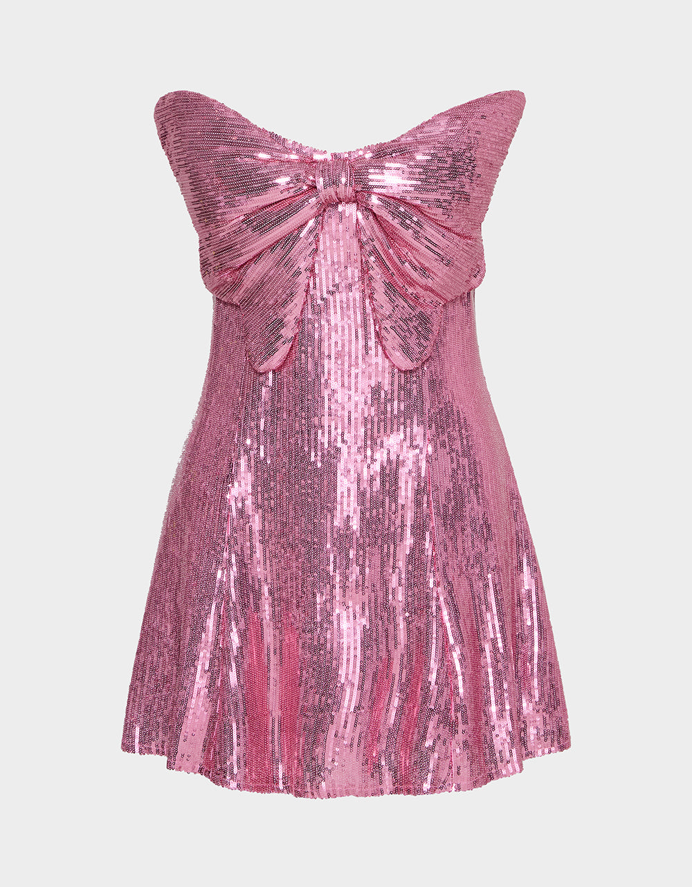 Betsey Johnson Essential - SEQUIN BOW DRESS PINK SEQUIN Women's Mini Pink Sequin Dress