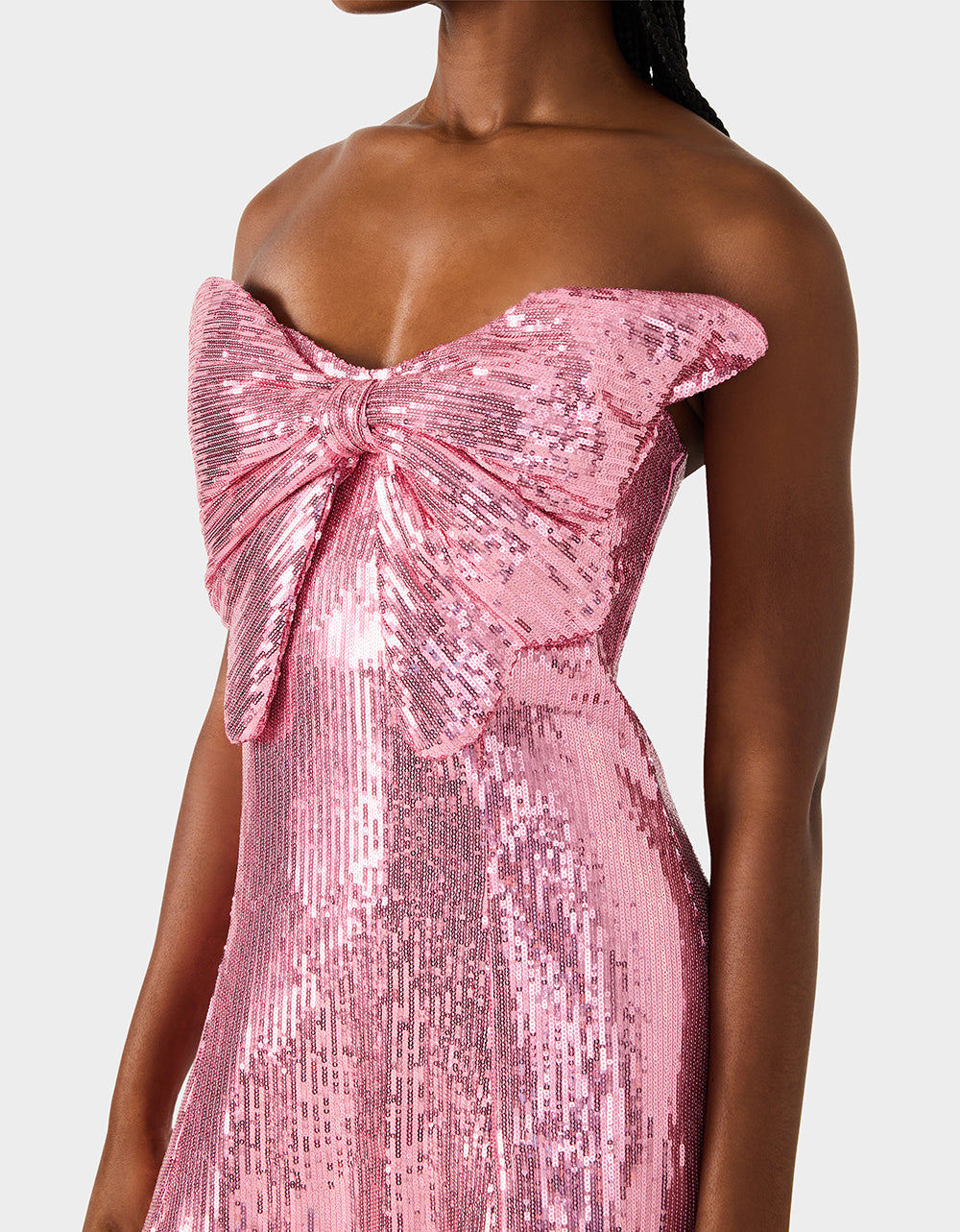 Betsey Johnson Essential - SEQUIN BOW DRESS PINK SEQUIN Women's Mini Pink Sequin Dress