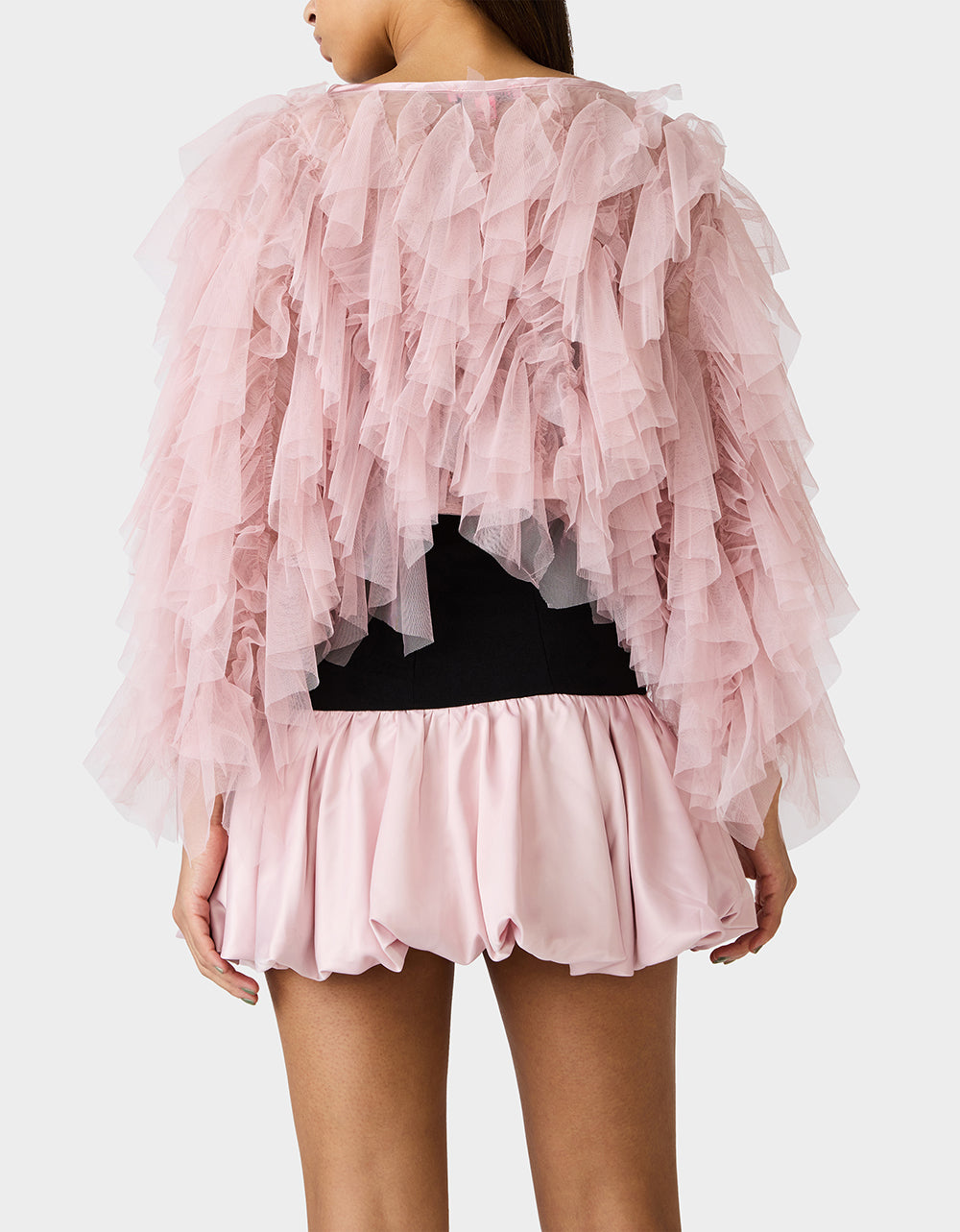 Betsey Johnson Hot Sale - PRIMA PUFF PINK Women's Pink Blush Tulle Shawl Jacket