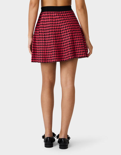 Betsey Johnson Quality - HOT IN HOUNDSTOOTH SET PINK MULTI Women's Pink and Purple Houndstooth Top and Skirt set
