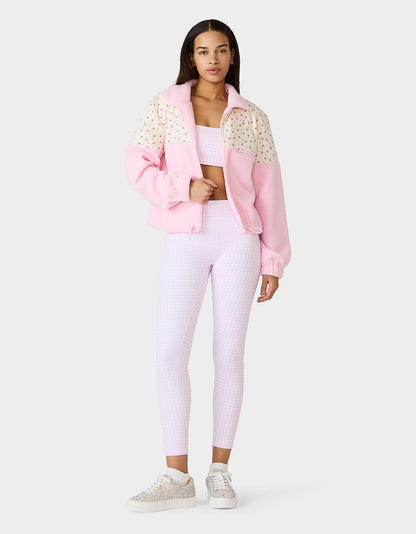 Betsey Johnson Great Value - PRETTY IN PLUSH JACKET PINK Women's Pink Floral Print Plush Jacket
