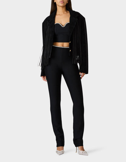 Betsey Johnson Best Seller - FRINGE FEVER JACKET BLACK Women's Black Fringe Jacket