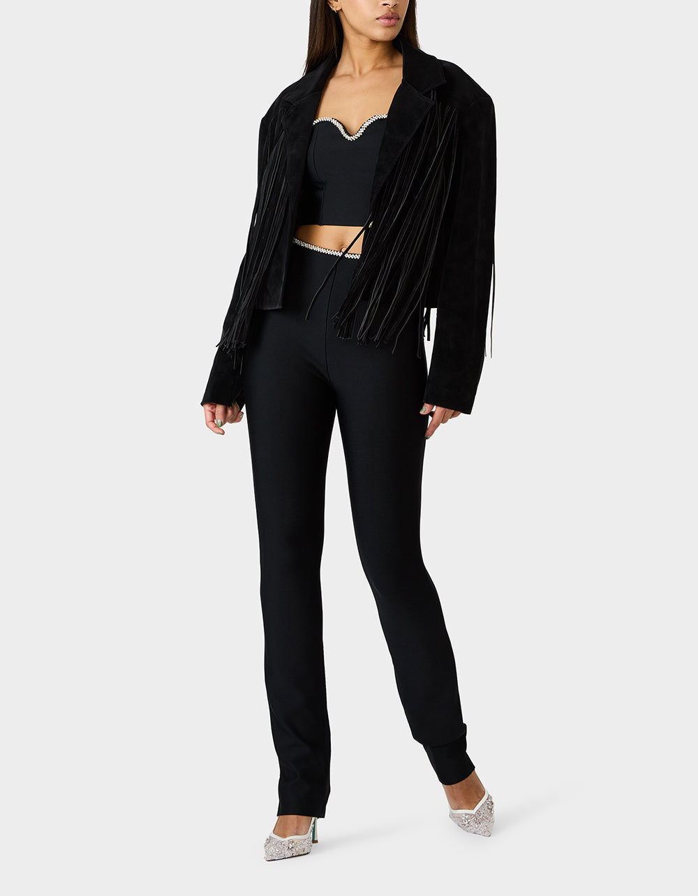 Betsey Johnson Best Seller - FRINGE FEVER JACKET BLACK Women's Black Fringe Jacket