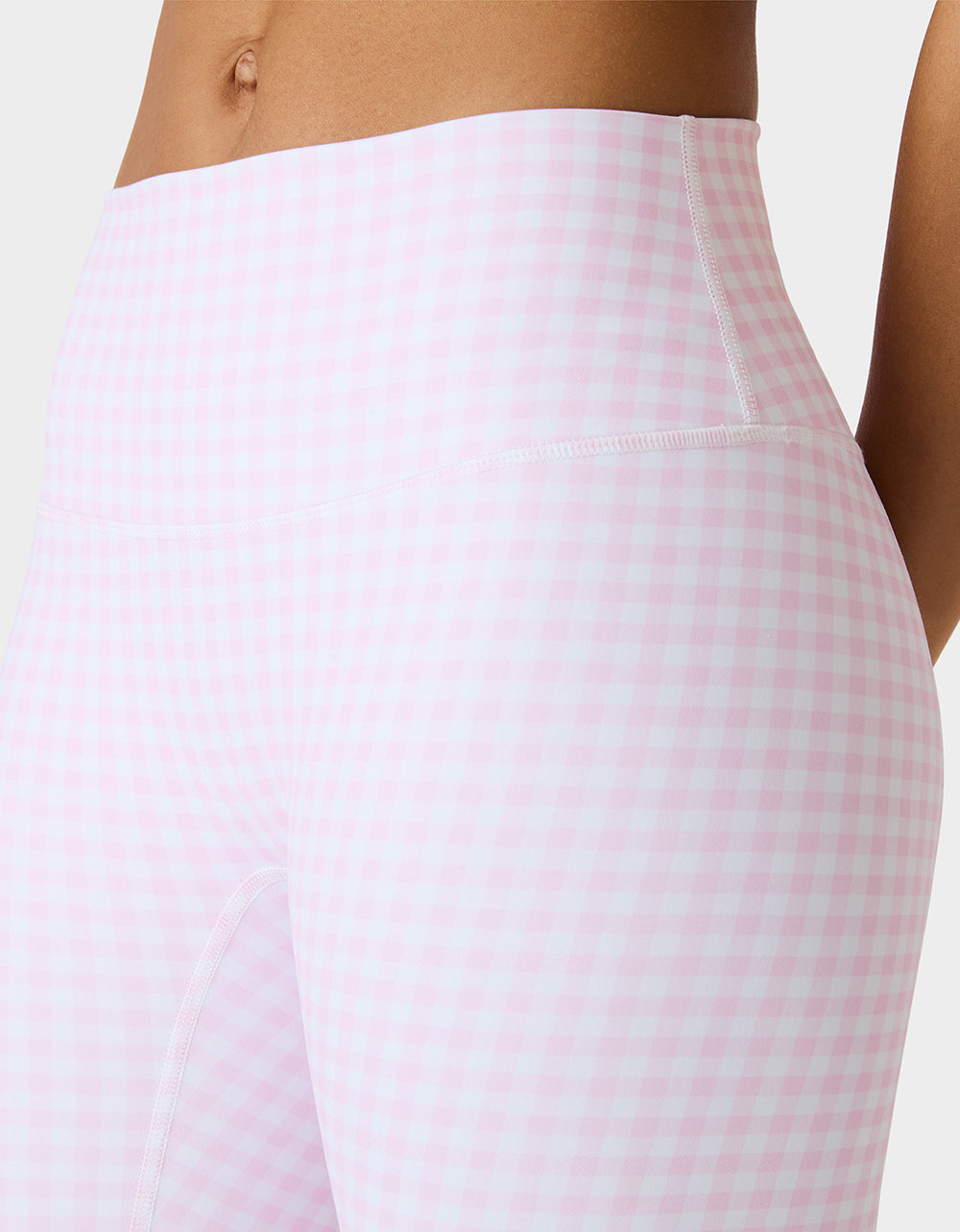 Betsey Johnson Special Offer - GINGHAM PRINT HIGHRISE LEGGING PINK MULTI Women's Pink Gingham Activewear Legging