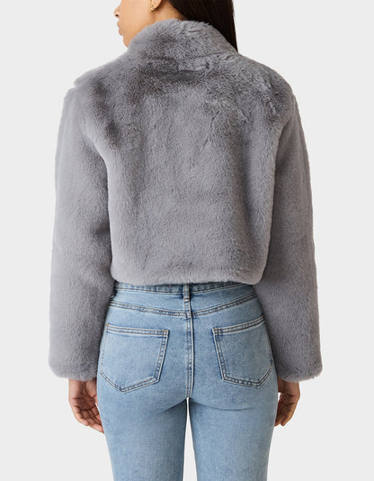 Betsey Johnson Latest - MISTY LUXE FAUX FUR GREY Women's Faux Fur Winter Jacket