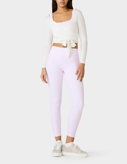 Betsey Johnson Everyday - LONG SLEEVE V NECK WRAP TOP WHITE Women's White Activewear Wrap Long Sleeve Top