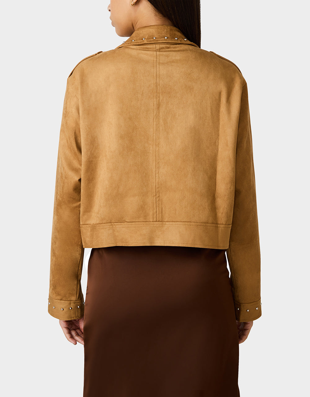 Betsey Johnson Exclusive - RODEO STUD JACKET CAMEL Women's Fax Suede Camel Jacket