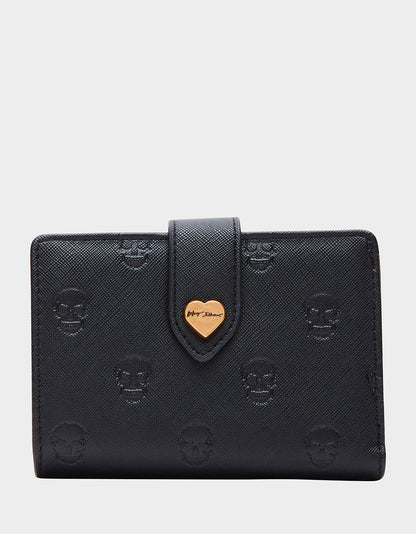 Betsey Johnson Essential - SKULLICIOUS BIFOLD WALLET BLACK