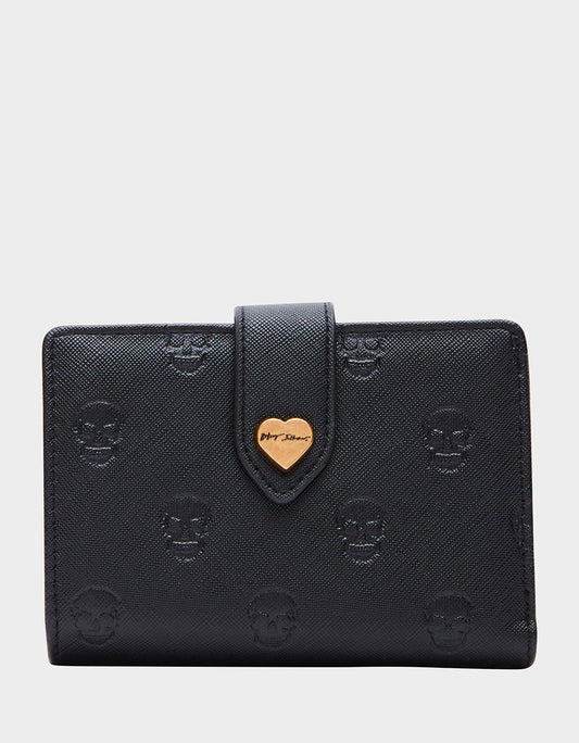 Betsey Johnson Essential - SKULLICIOUS BIFOLD WALLET BLACK