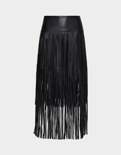 Betsey Johnson Hot Sale - MIDNIGHT RODEO SKIRT BLACK Women's Fringe Maxi Skirt