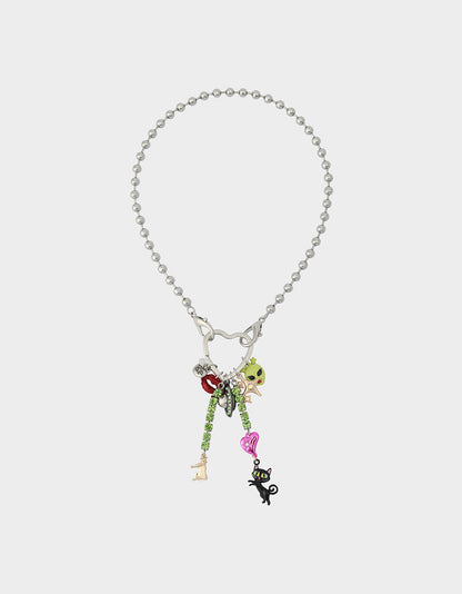 Betsey Johnson Exclusive - ALIEN PEARL PENDANT MULTI Women's Alien Charm Necklace