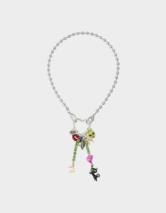 Betsey Johnson Exclusive - ALIEN PEARL PENDANT MULTI Women's Alien Charm Necklace