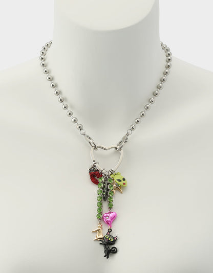 Betsey Johnson Exclusive - ALIEN PEARL PENDANT MULTI Women's Alien Charm Necklace