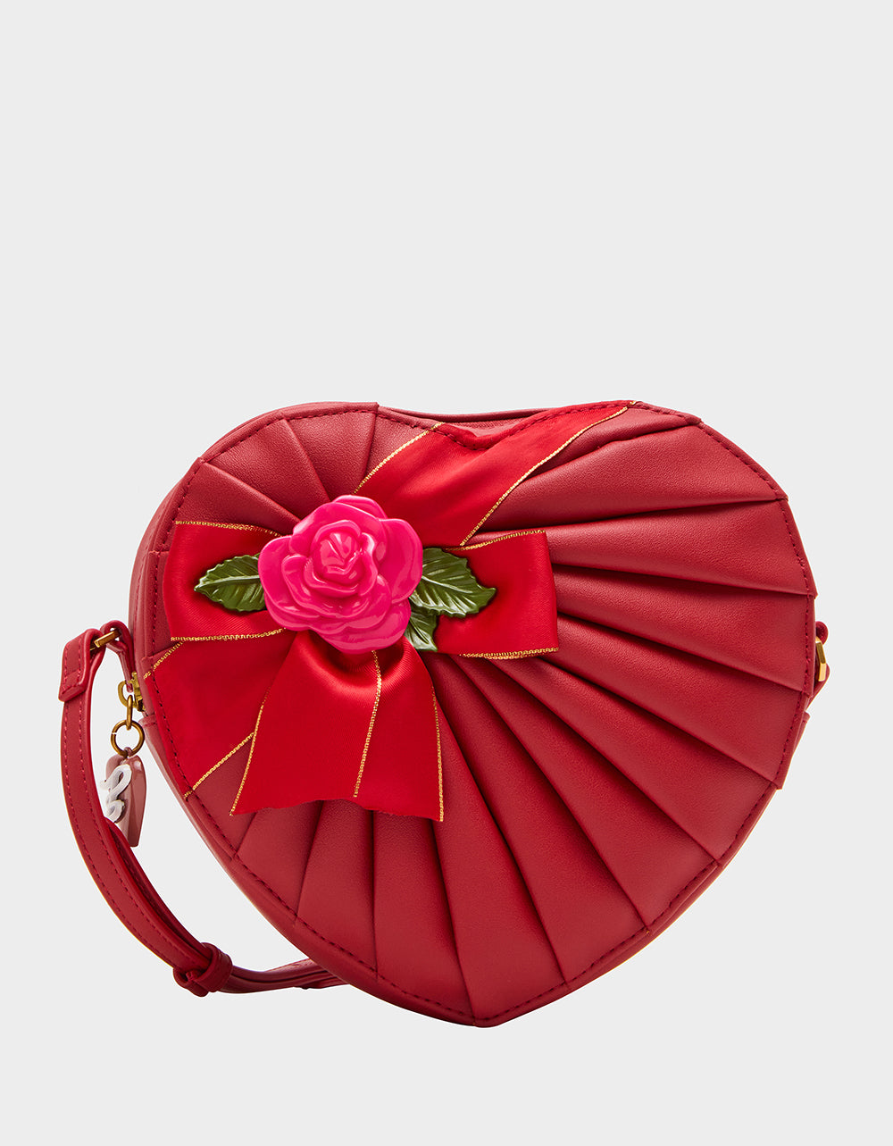 Betsey Johnson Smart Buy - KITSCH RETRO ROMEO RED Women's Valentine's Day Heart Crossbody Handbag