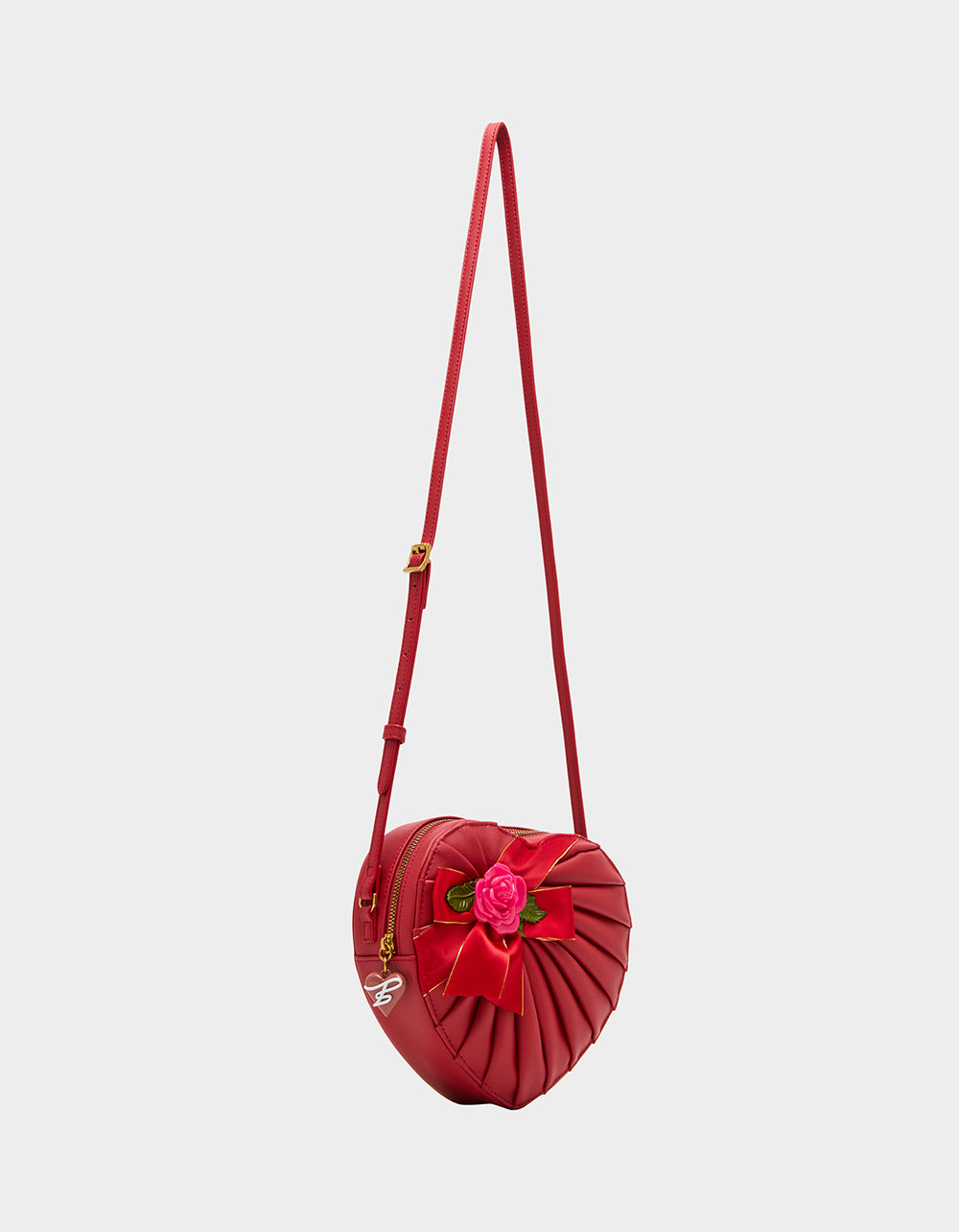 Betsey Johnson Smart Buy - KITSCH RETRO ROMEO RED Women's Valentine's Day Heart Crossbody Handbag