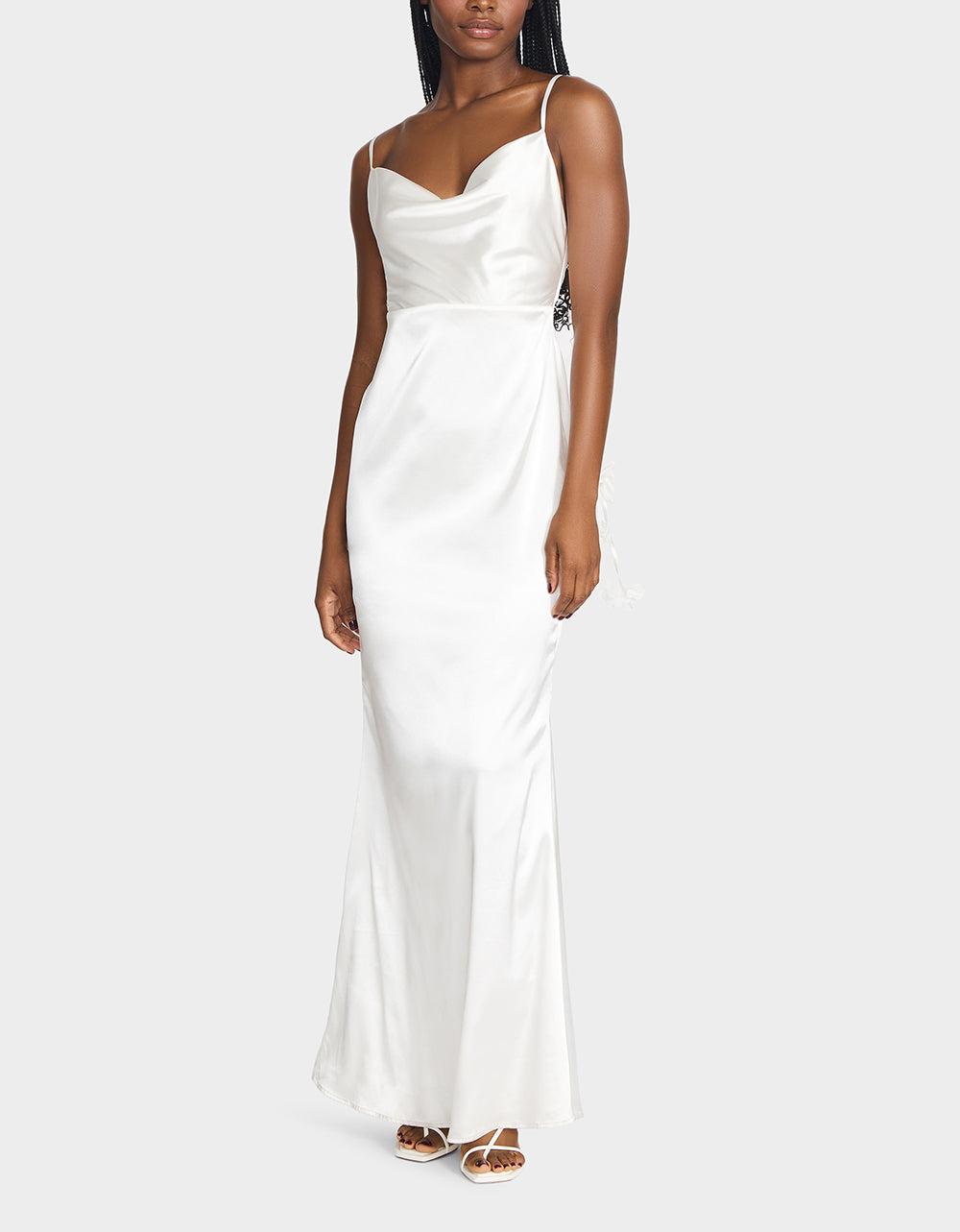 Betsey Johnson Classic - THREAD OF ROSES DRESS WHITE White Maxi Dress with Floral Detailing