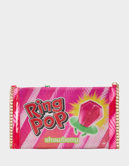 Betsey Johnson Trusted - RING POP® PARTY POUCH PINK Women's Clutch Chain Strap Crossbody Handbag