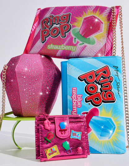 Betsey Johnson Trusted - RING POP® PARTY POUCH PINK Women's Clutch Chain Strap Crossbody Handbag