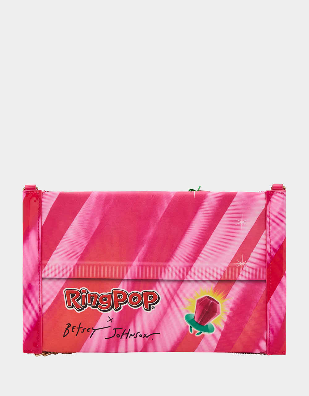 Betsey Johnson Trusted - RING POP® PARTY POUCH PINK Women's Clutch Chain Strap Crossbody Handbag