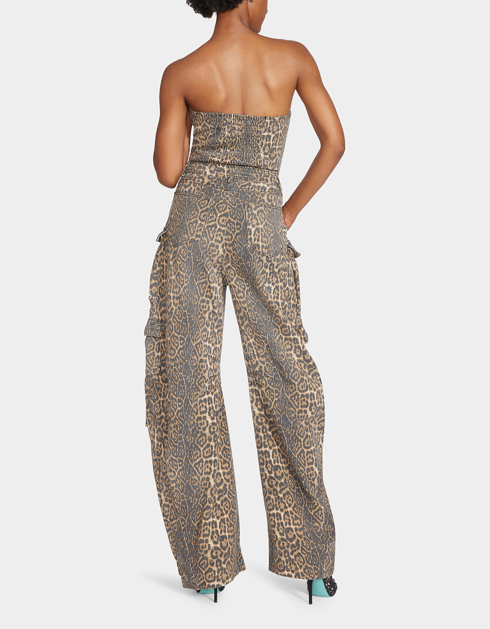 Betsey Johnson New - CARGO JUMPSUIT LEOPARD
