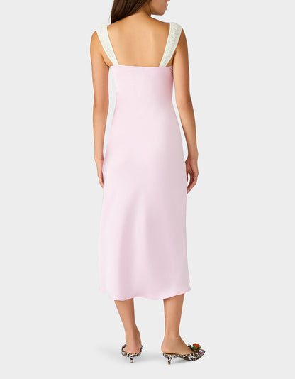 Betsey Johnson Essential - SWEET DAYDREAM DRESS PETAL Women's Pink Midi Dress with Bow
