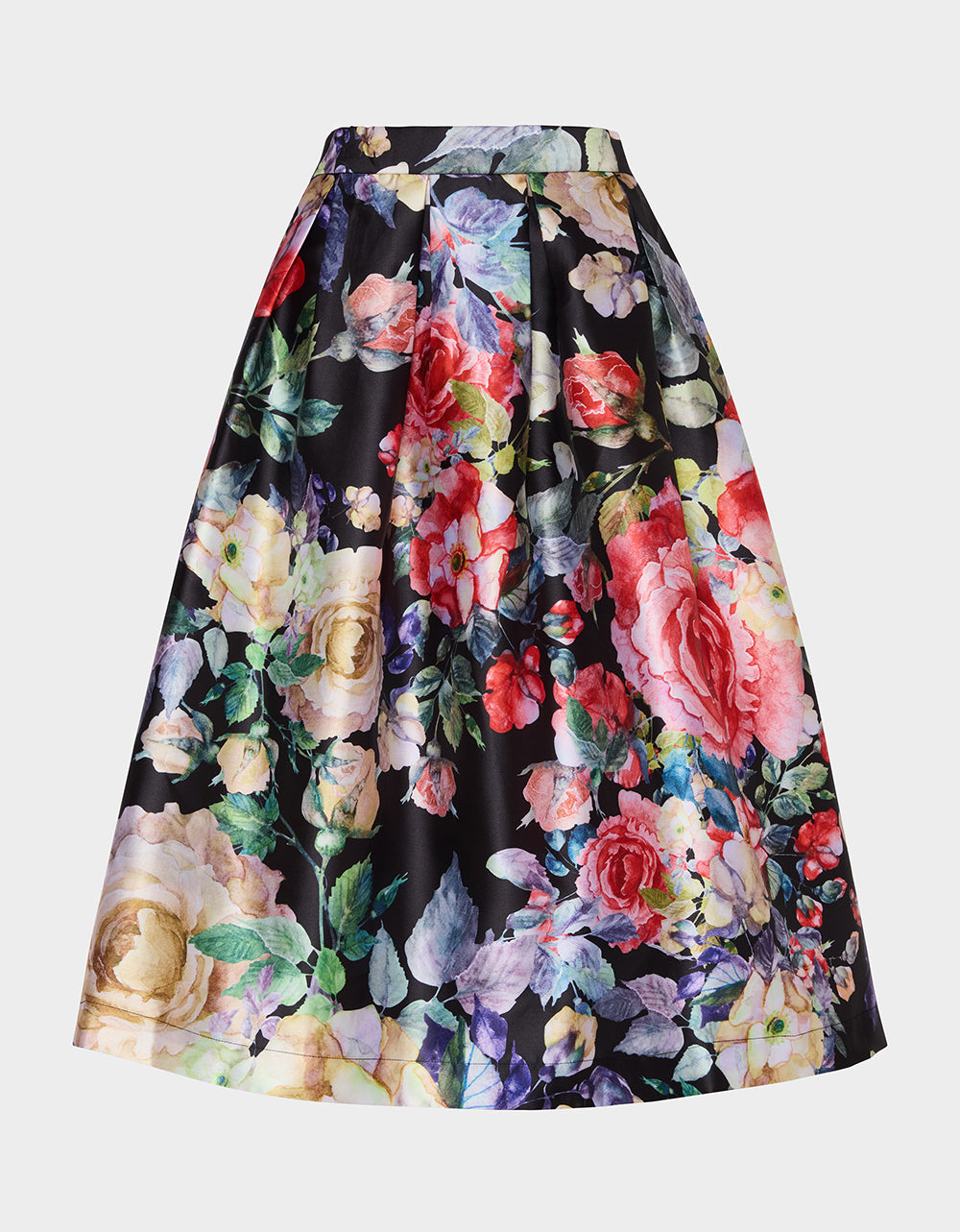 Betsey Johnson Exclusive - BOTANQUE SKIRT BLACK Women's Floral Midi Skirt