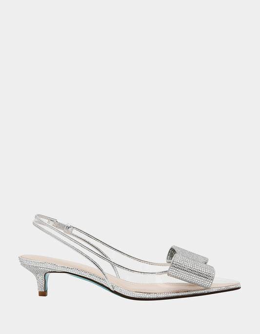 Betsey Johnson Best Price - ALLI SILVER Slingback Kitten Heel