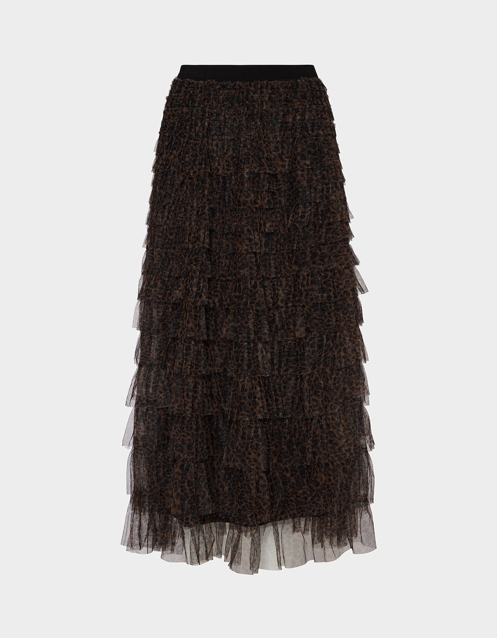 Betsey Johnson Quality - RUFFLED MAXI SKIRT LEOAPRD Women's Tiered Tulle Leopard Maxi Skirt