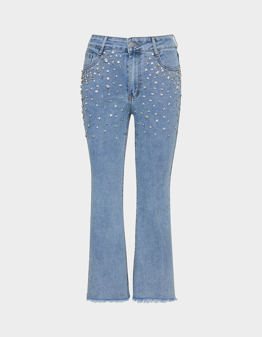 Betsey Johnson Classic - JEWELED JEANS Women's Rhinestone Embellished Denim Jeans