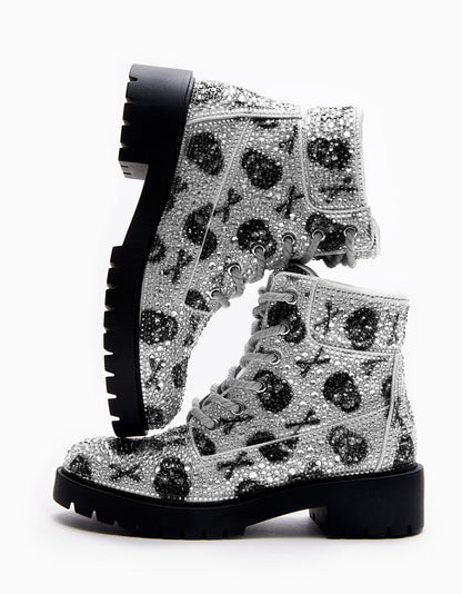 Betsey Johnson Everyday - HUDSN Rhinestone Skull Print Booties
