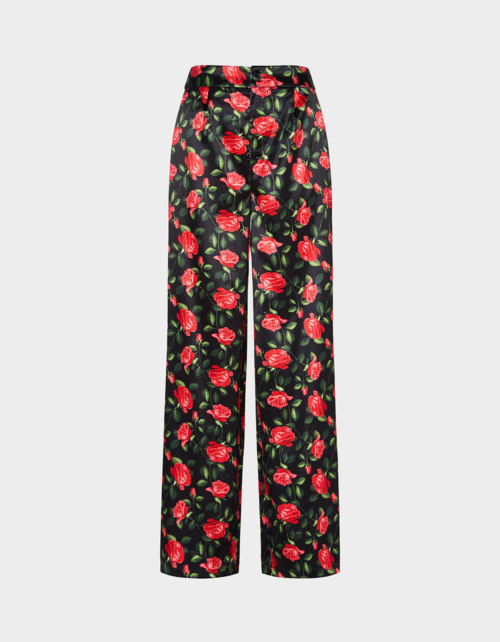 Betsey Johnson Featured - POWER BLOOM PANT BLACK Women's Black Red Floral Pant