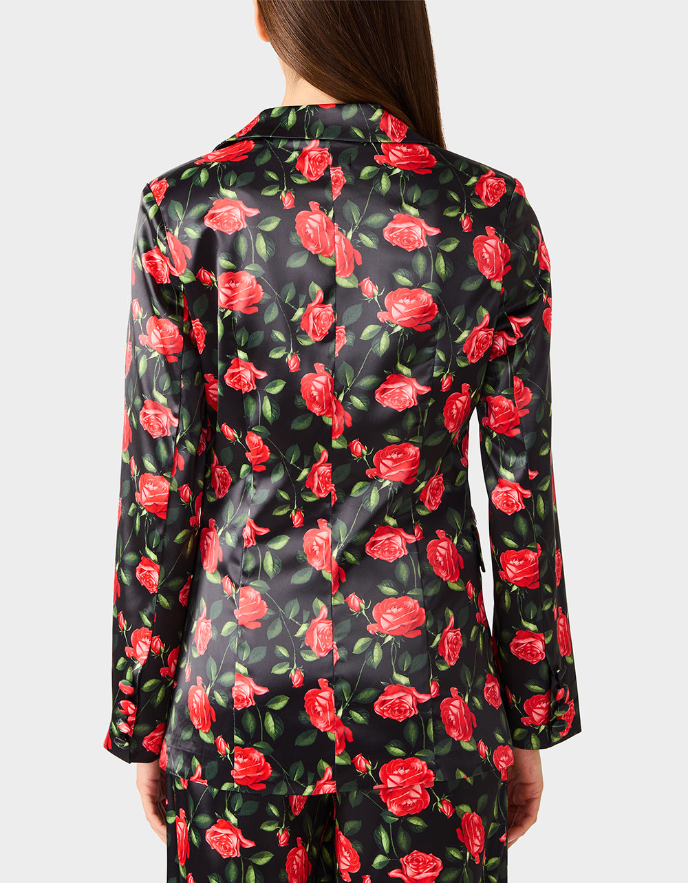 Betsey Johnson Everyday - POWER BLOOM BLAZER BLACK Women's Black Red Floral Blazer