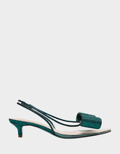 Betsey Johnson New - ALLI EMERALD Slingback Kitten Heel