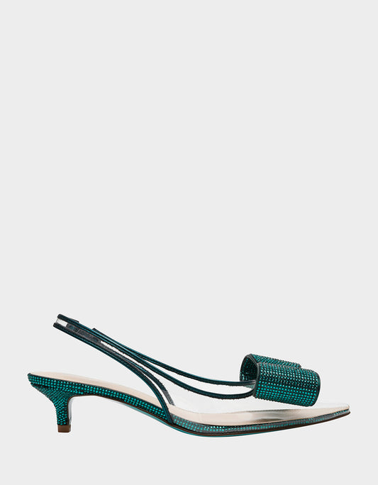 Betsey Johnson New - ALLI EMERALD Slingback Kitten Heel