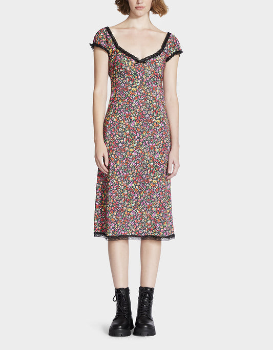 Betsey Johnson Everyday - MALIBU MIDI DRESS BLACK DITSY FLORAL