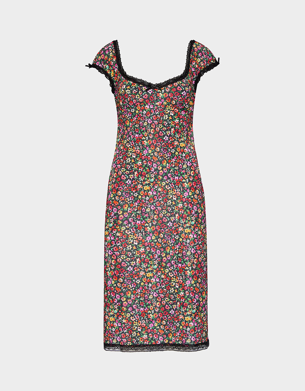 Betsey Johnson Everyday - MALIBU MIDI DRESS BLACK DITSY FLORAL