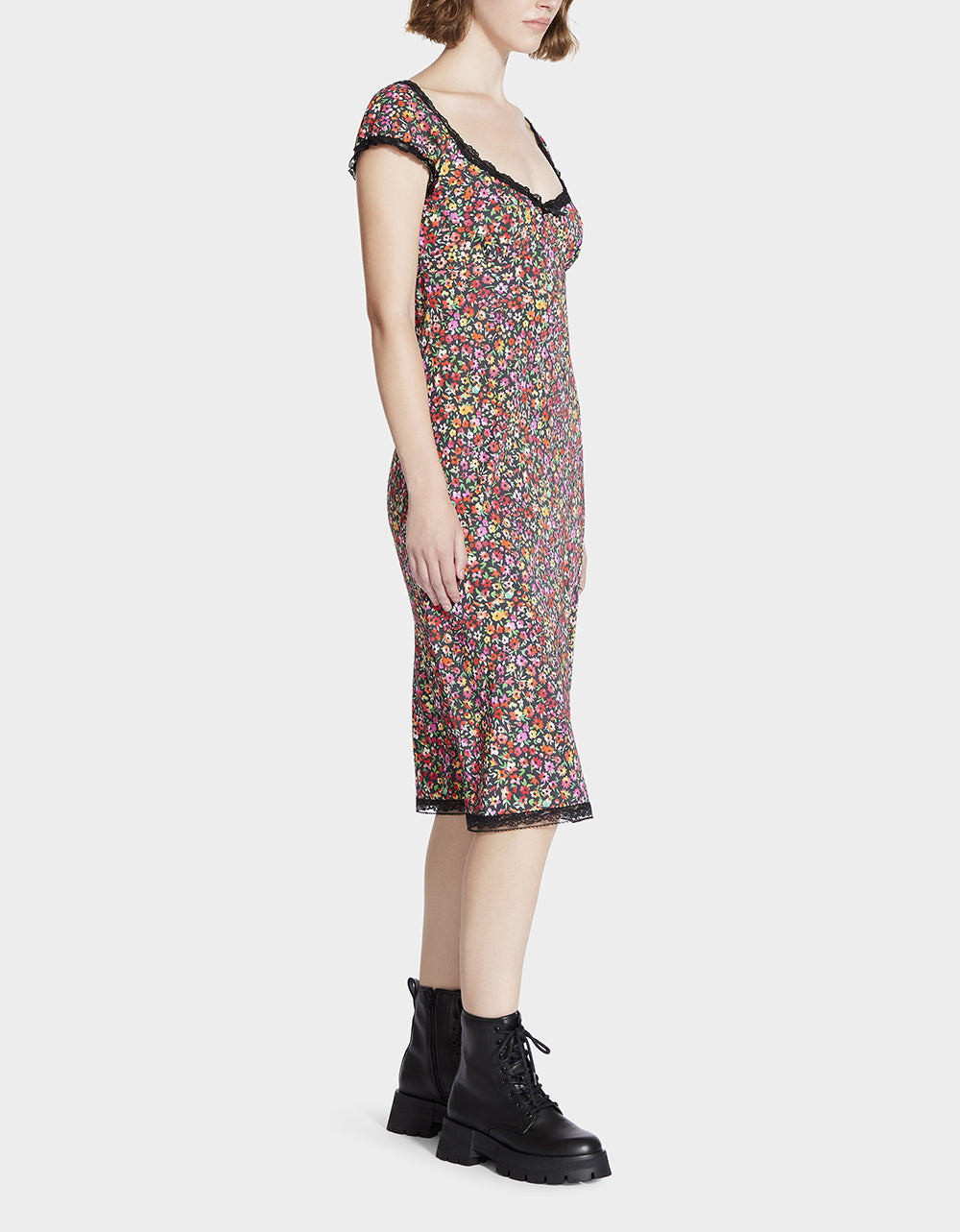 Betsey Johnson Everyday - MALIBU MIDI DRESS BLACK DITSY FLORAL