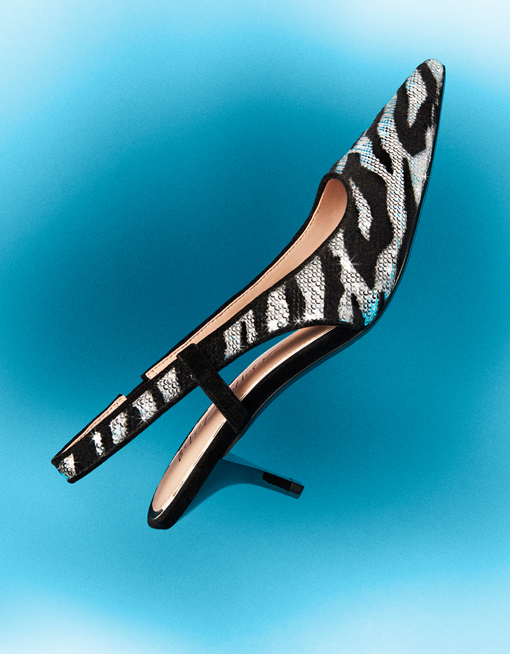 Betsey Johnson Classic - WILLAH BLACK Slingback Kitten Heel