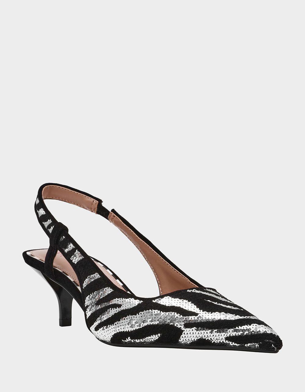 Betsey Johnson Classic - WILLAH BLACK Slingback Kitten Heel